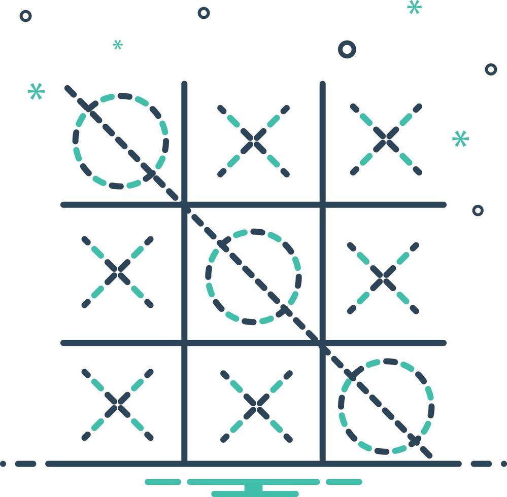 icono de mezcla para tic tac toe vector