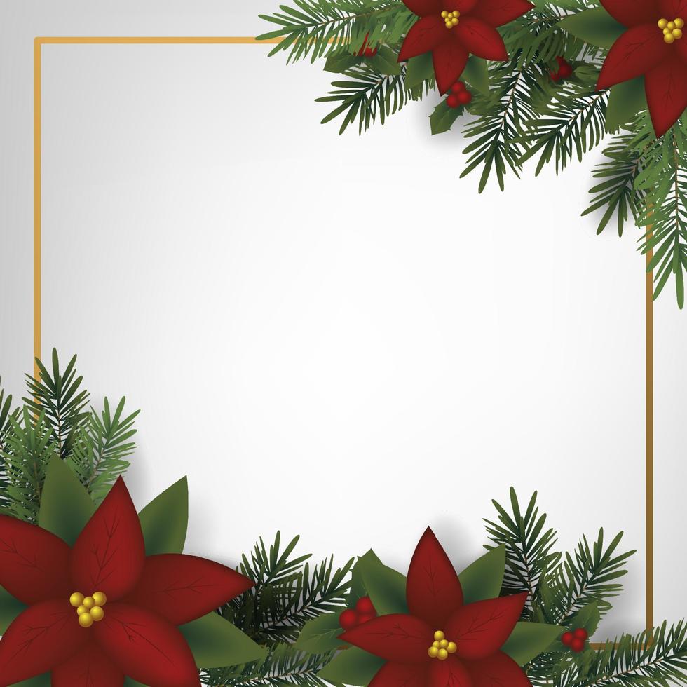 Christmas Floral Ornament Frame vector