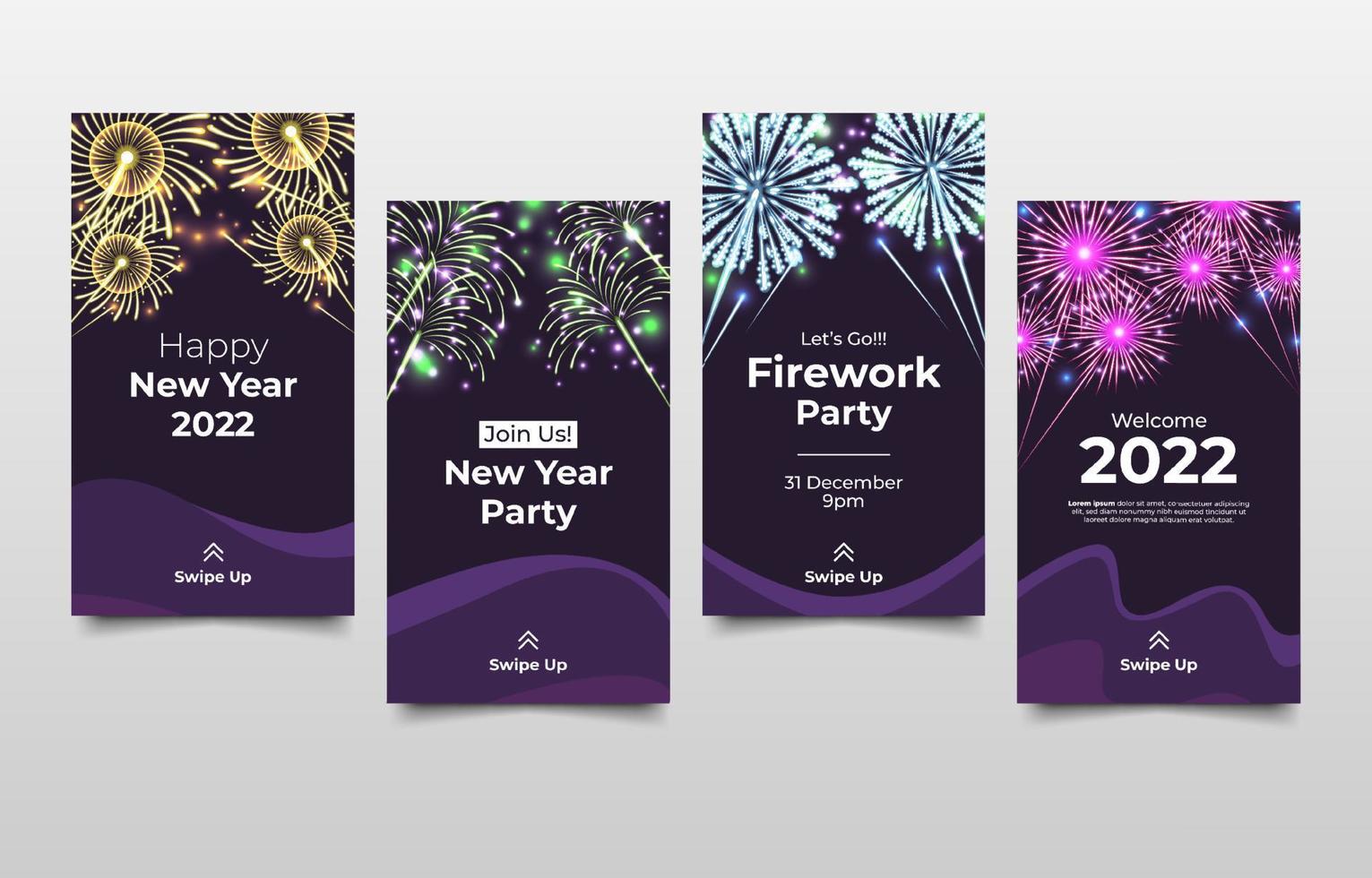 New Year Party Social Media Template vector