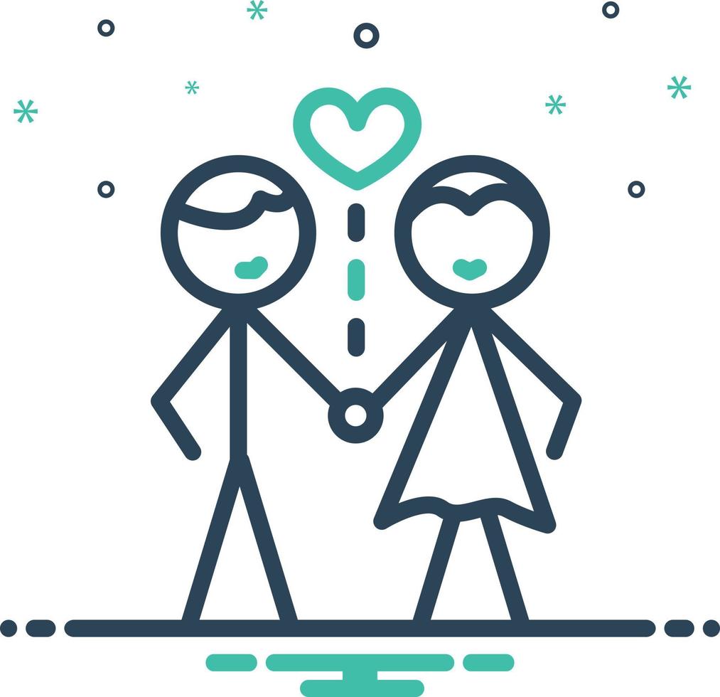 Mix icon for relationship vector