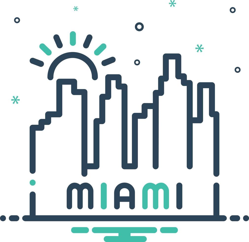Mix icon for miami vector