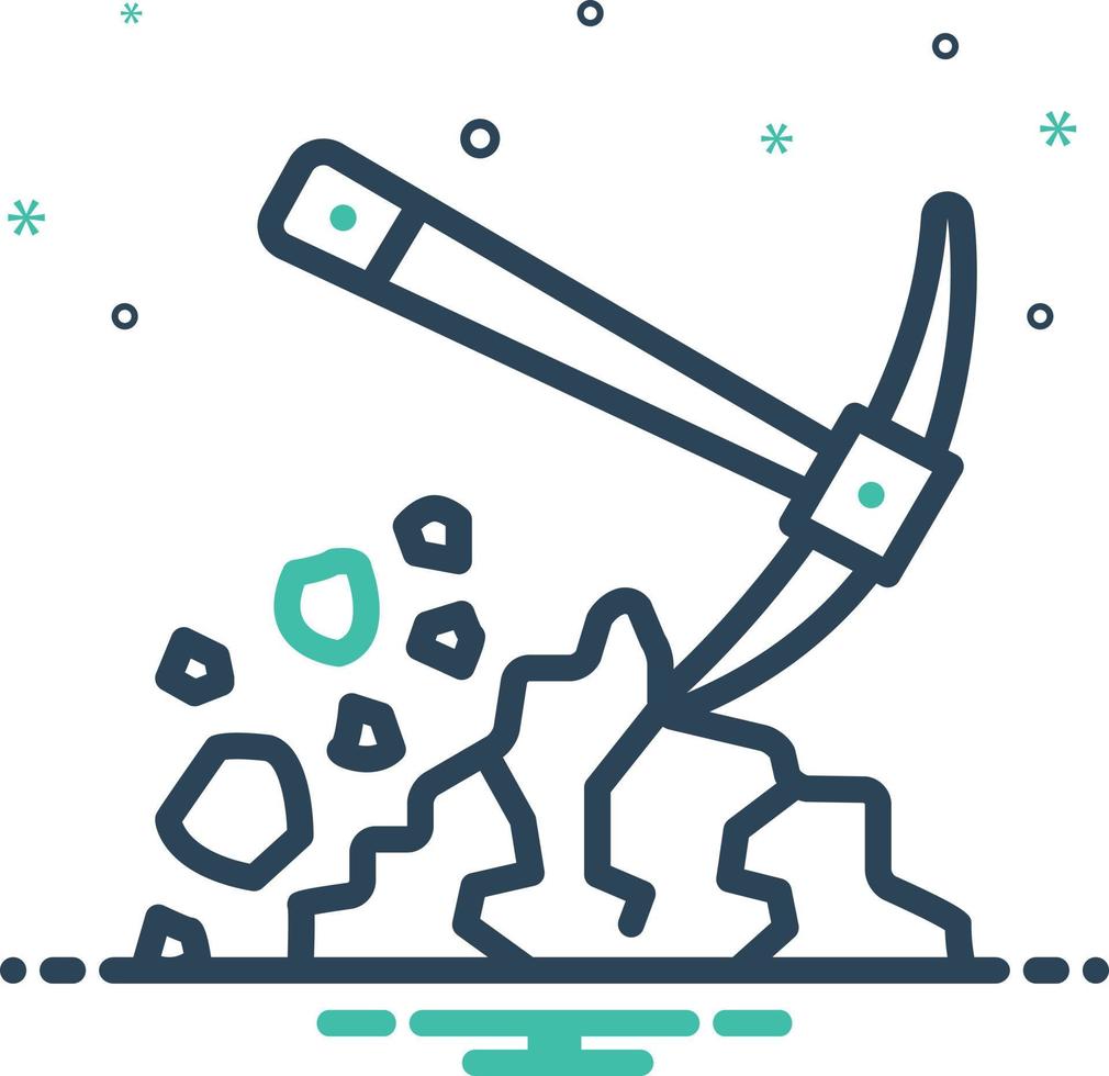 Vector mix icon for digging