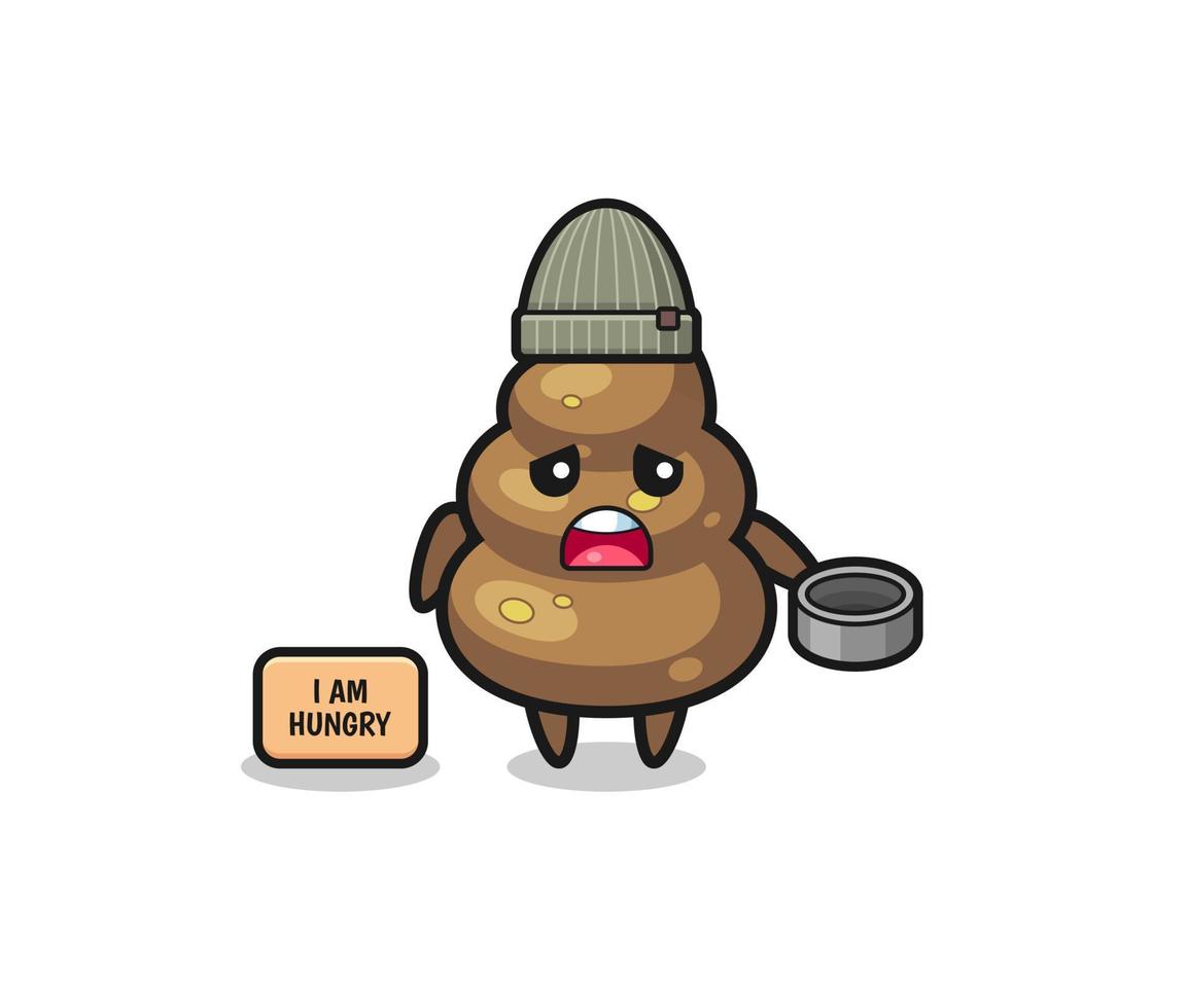 cute poop beggar cartoon character vector