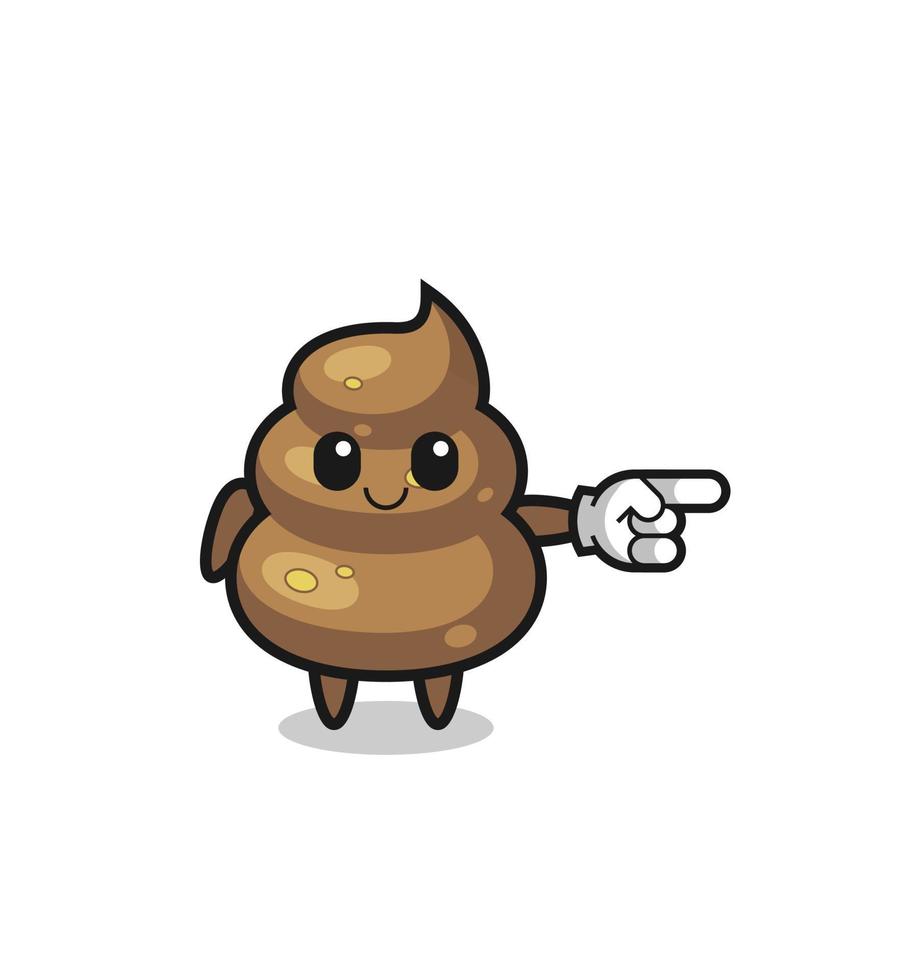 poop mascot with pointing right gesture vector