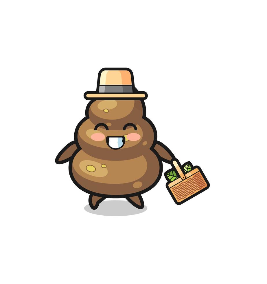 poop herbalist character searching a herbal vector