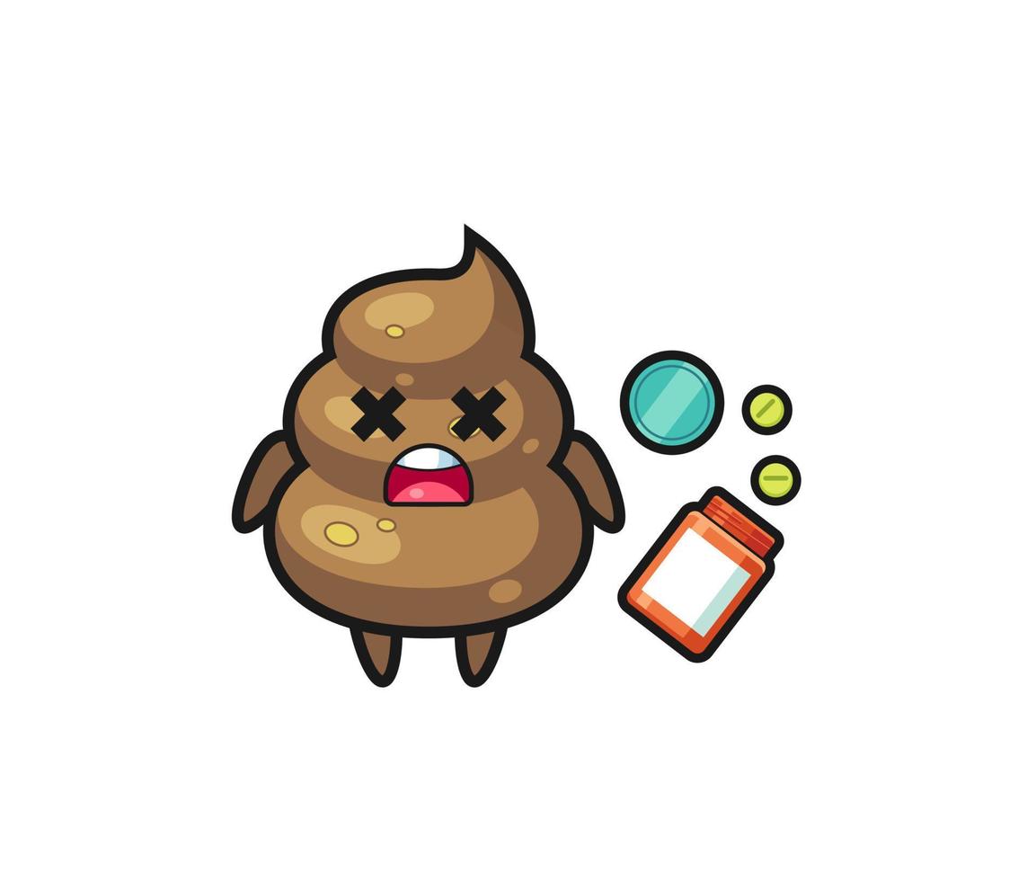 illustration of overdose poop character vector