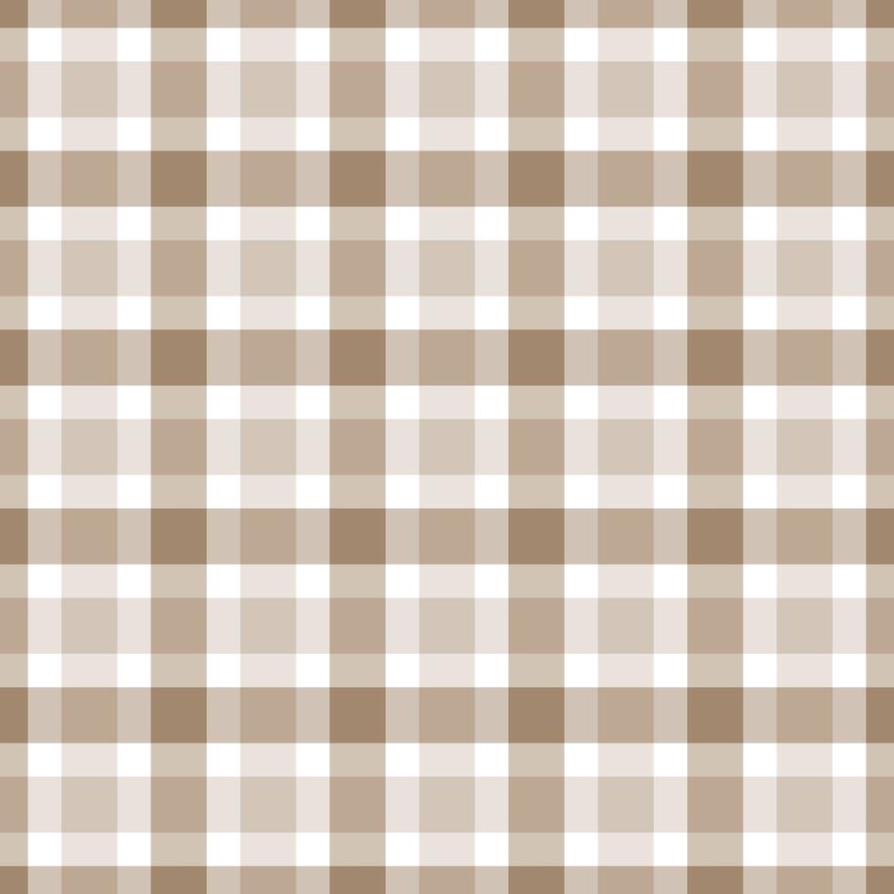 Tartan seamless pattern Plaid vector with pastel brown tones design for print, wallpaper, textile, gingham, tablecloth, checkered background.