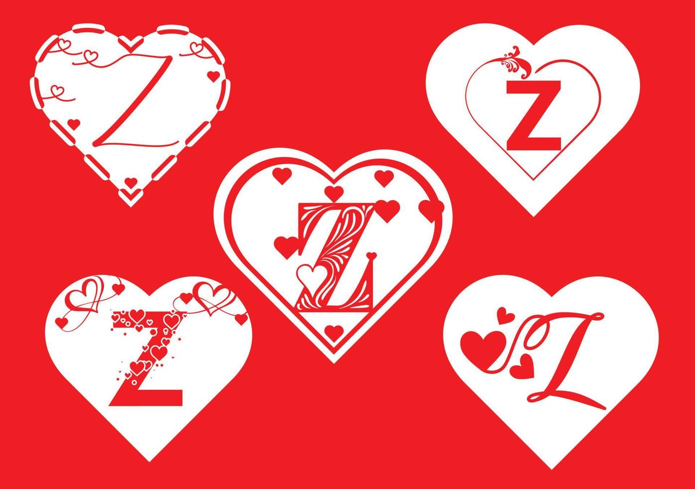 Z letter logo with love icon, valentines day design template ...