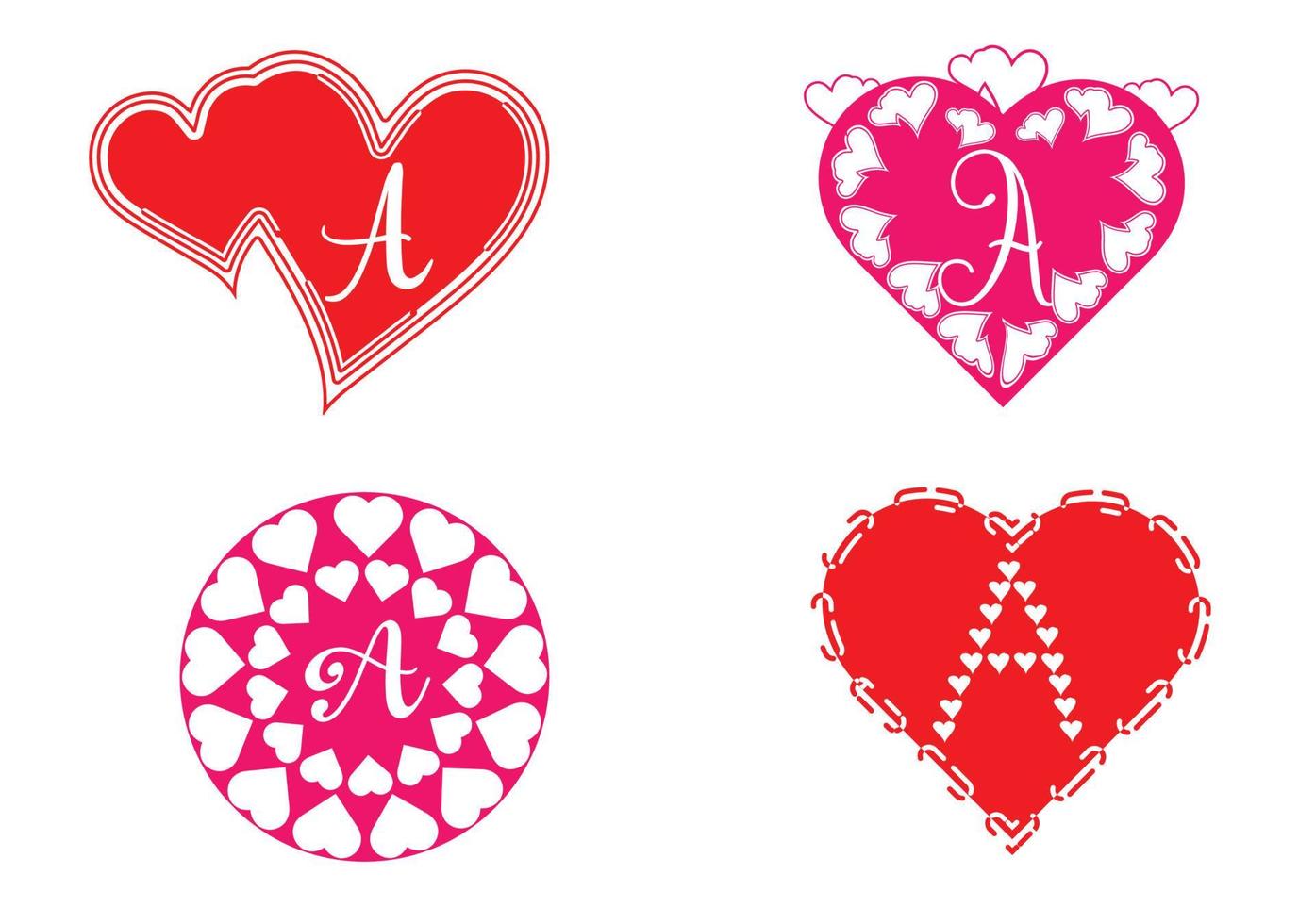 A letter logo with love icon, valentines day design template vector