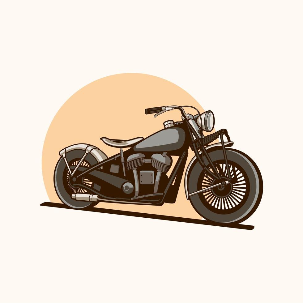 vector minimalista de chopper de motocicleta vintage