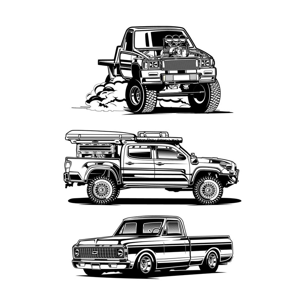 pickup truck silhouette vector