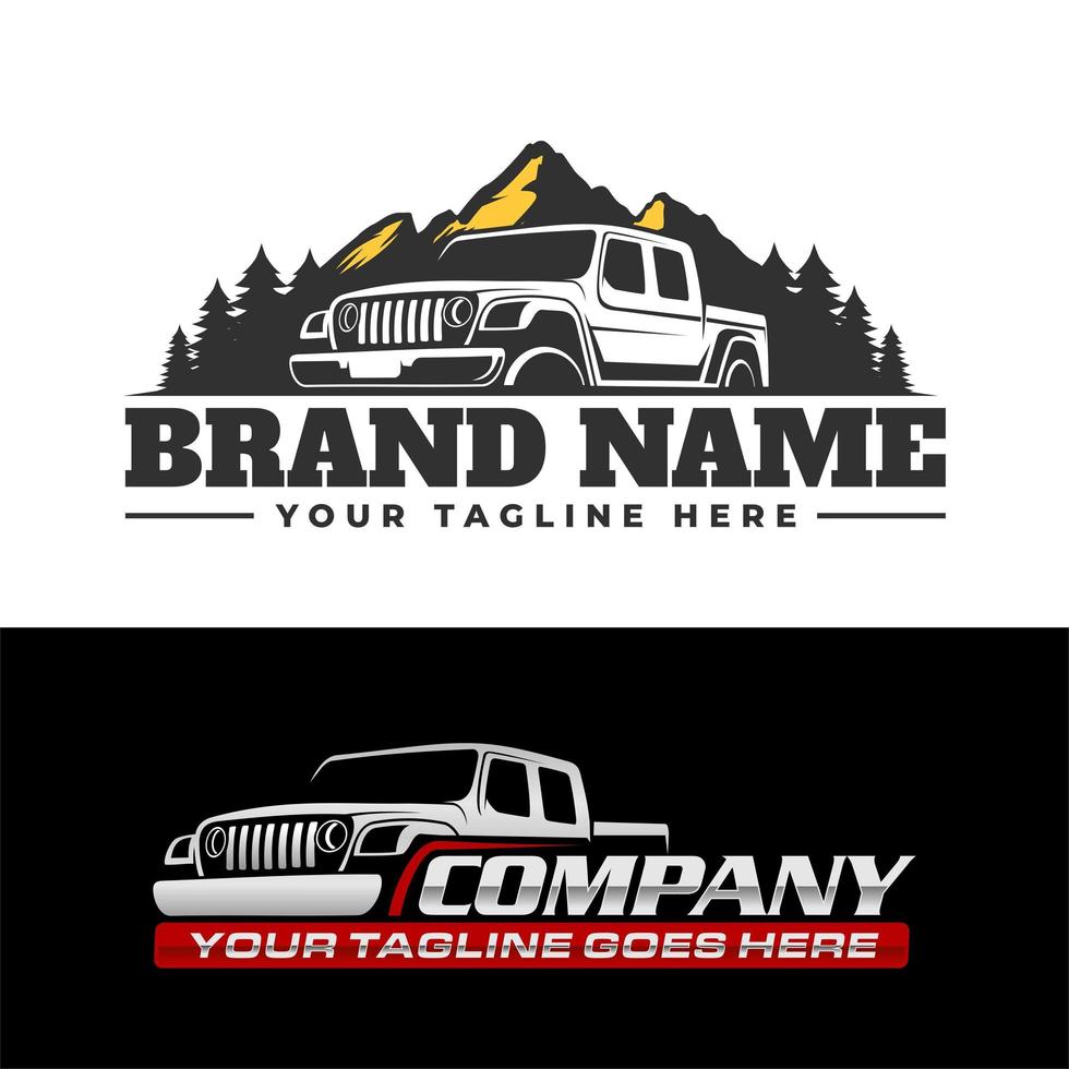 offroad 4x4 pickup truck adventure logo vector