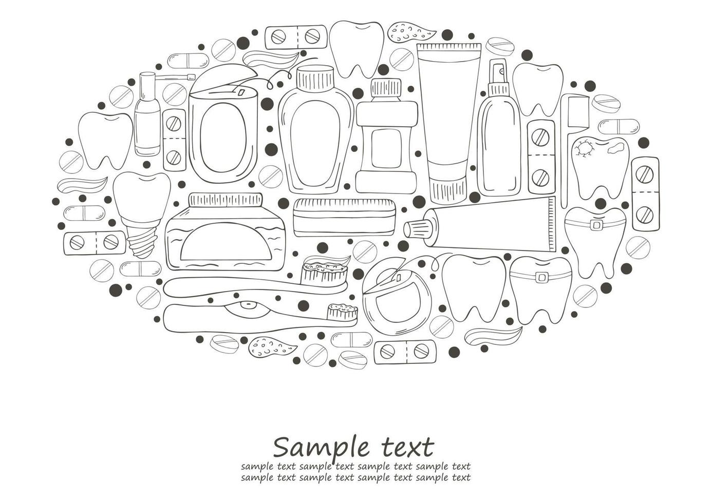 Monochrome medical illustrations. Coloring pages, black and white vector