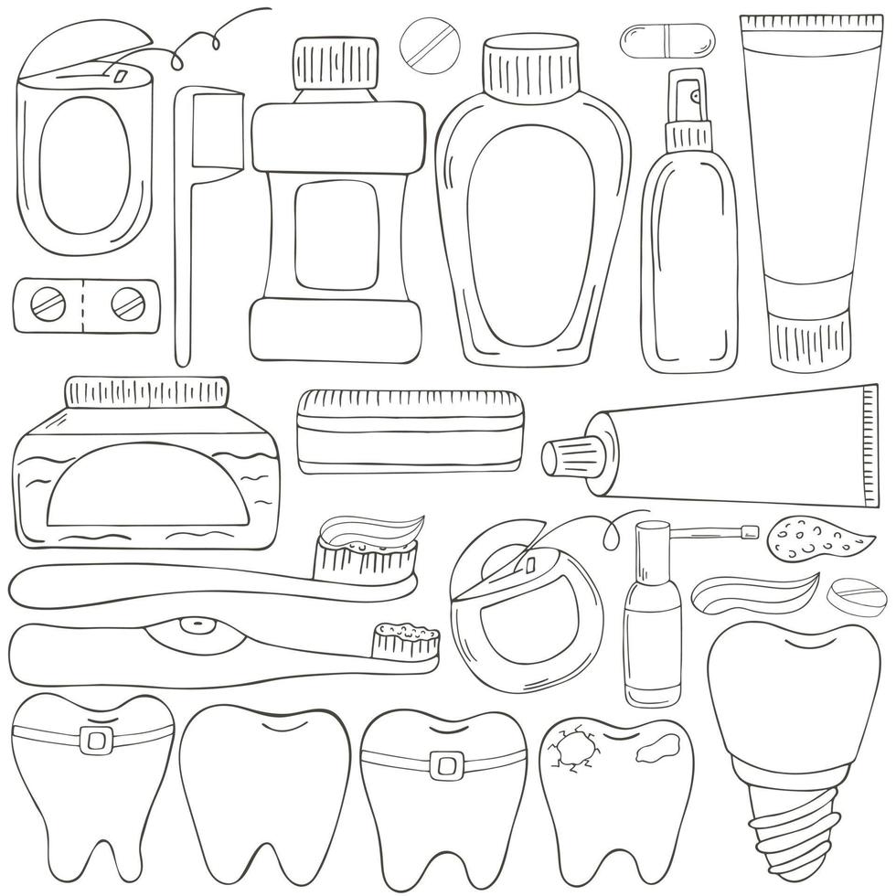 Monochrome medical illustrations. Coloring pages, black and white vector