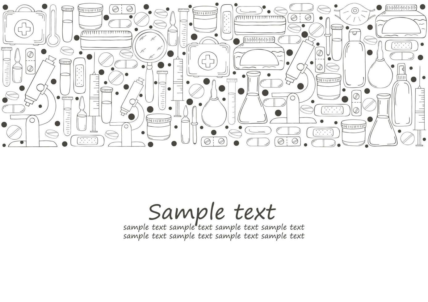 Monochrome medical illustrations. Coloring pages, black and white vector