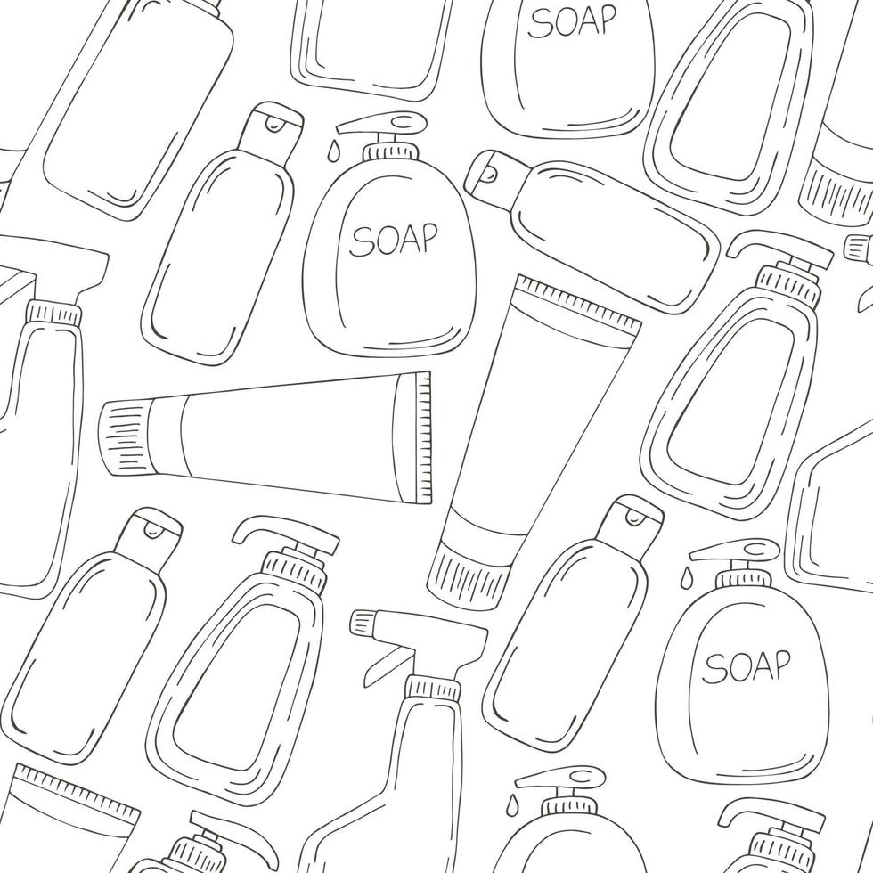 Monochrome medical seamless pattern. Coloring pages, black and white vector