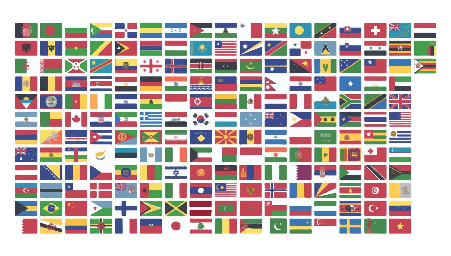 world flags on white vector