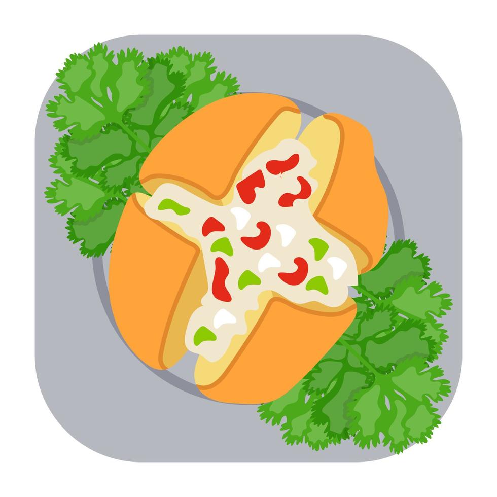 Cheesy Garlic Sandwich vector