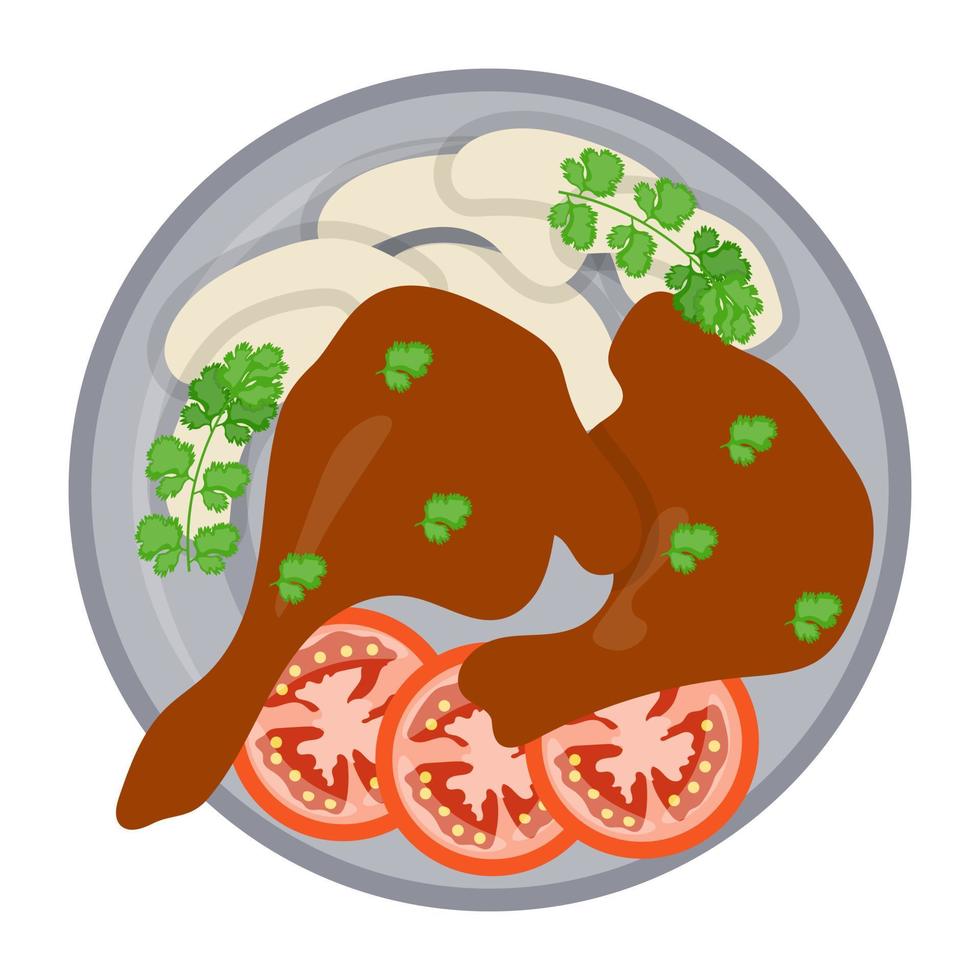 Roast Chicken Legs vector