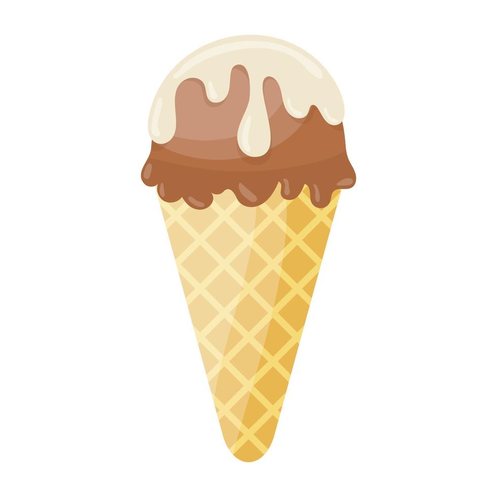 cono de vainilla choco vector