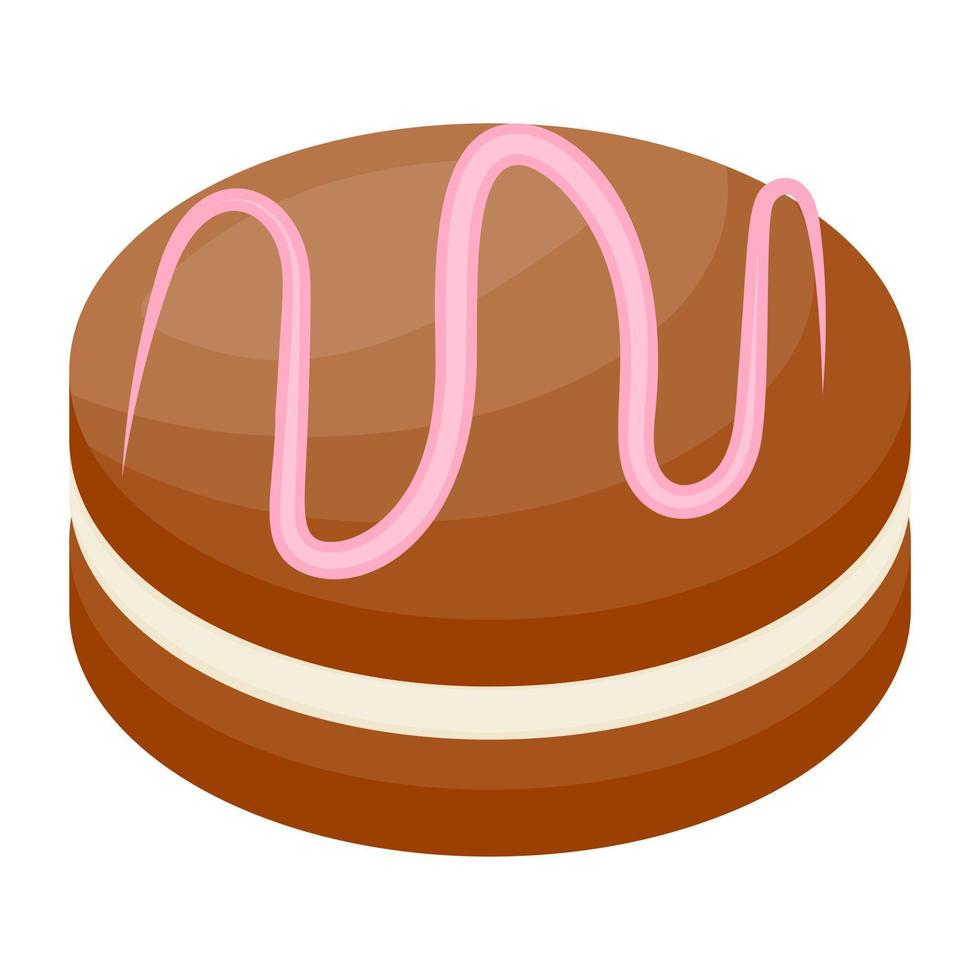 pastel de chocolate y vainilla vector