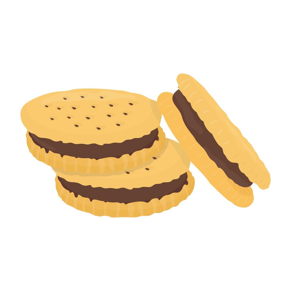 conceptos de galletas sándwich vector