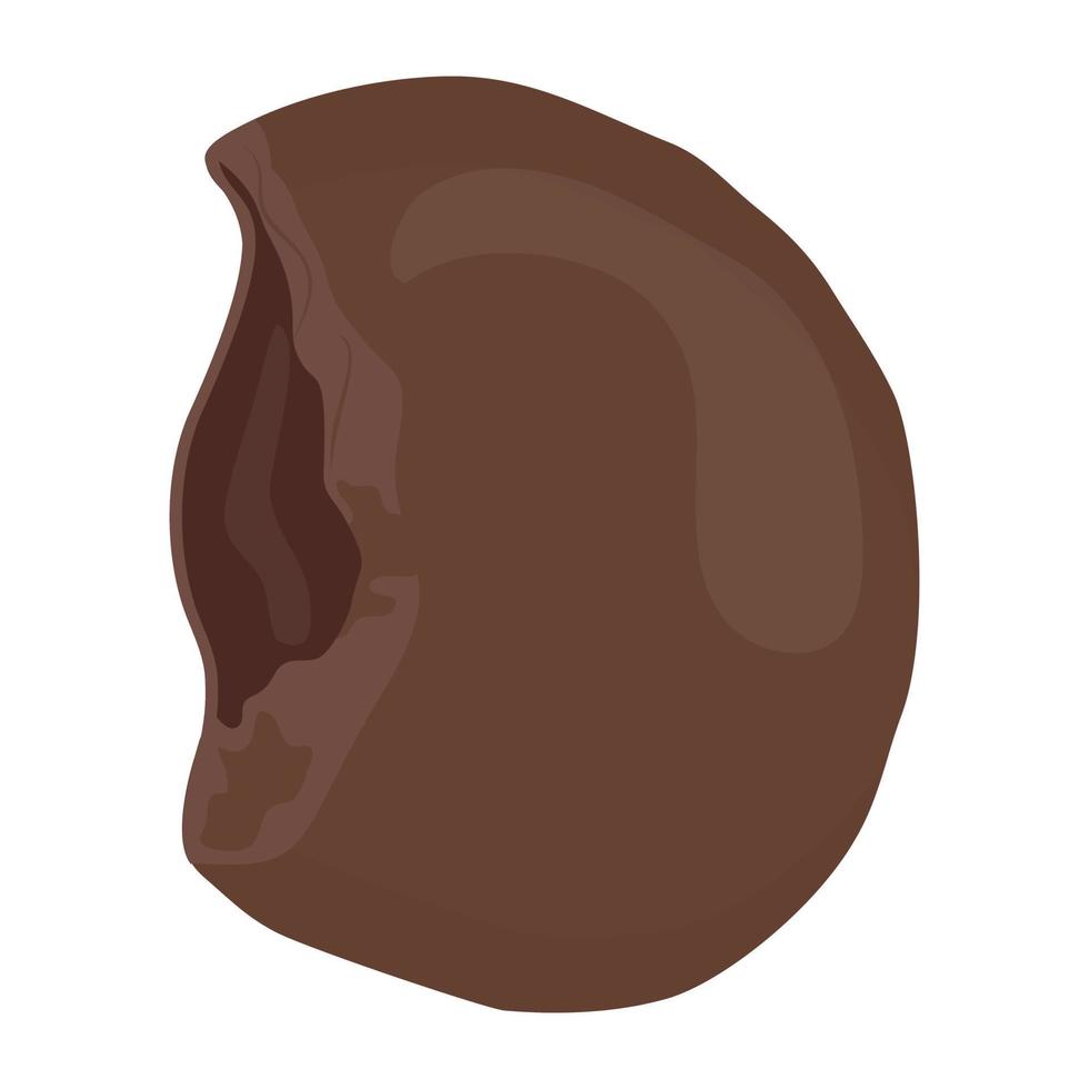 mordida de galleta de chocolate vector