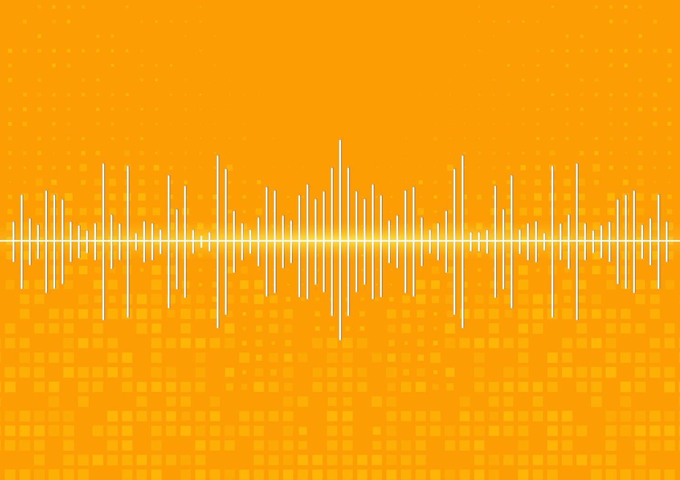 ondas de sonido blancas. fondo naranja abstracto. vector