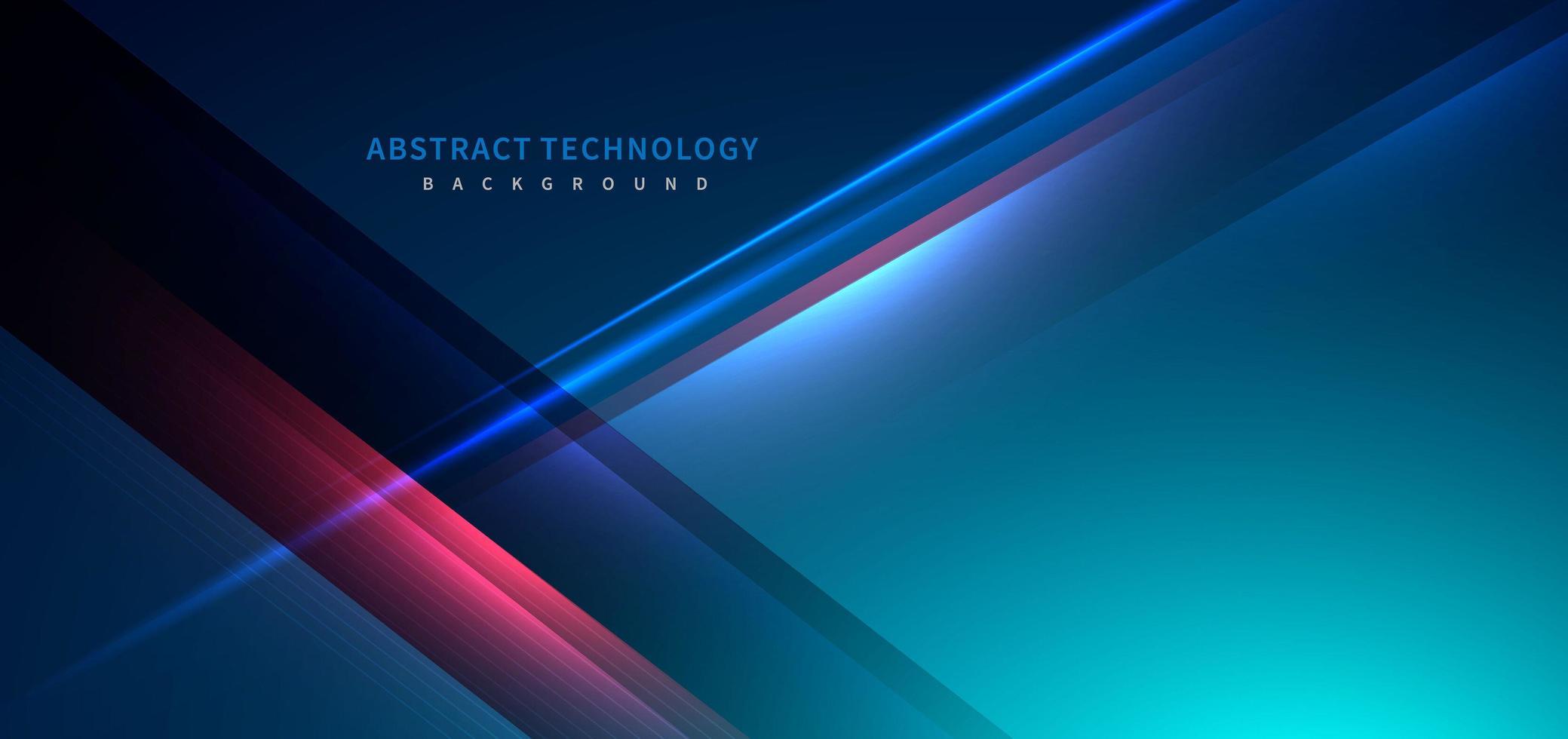 Technology futuristic background striped lines with light effect on blue background. vector