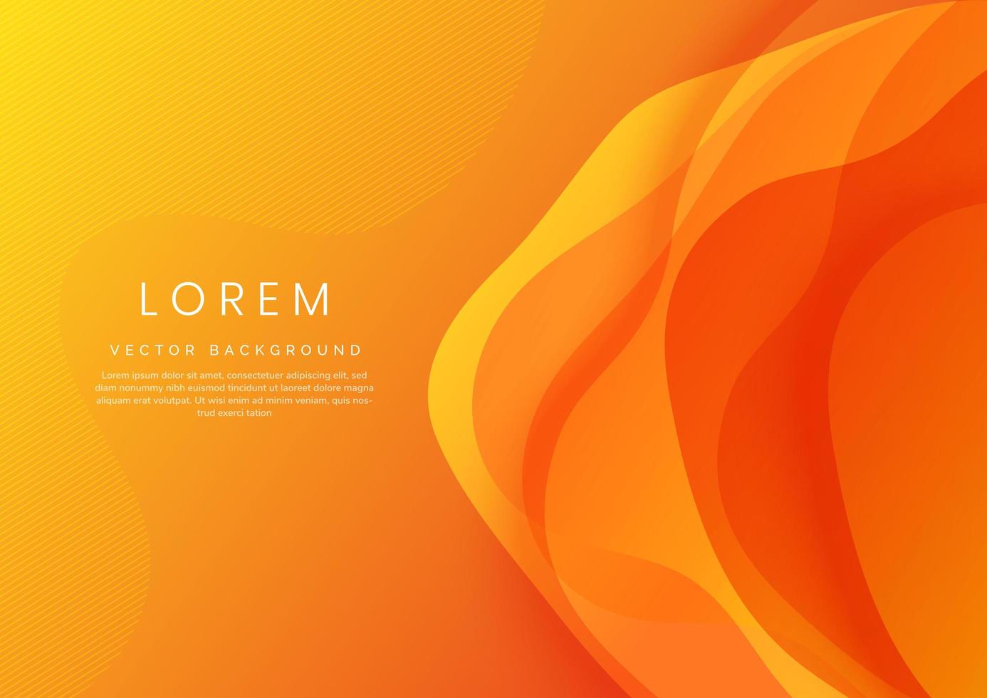 Abstract modern orange gradient waves overlap background with copy space for text. Minimal concept. vector