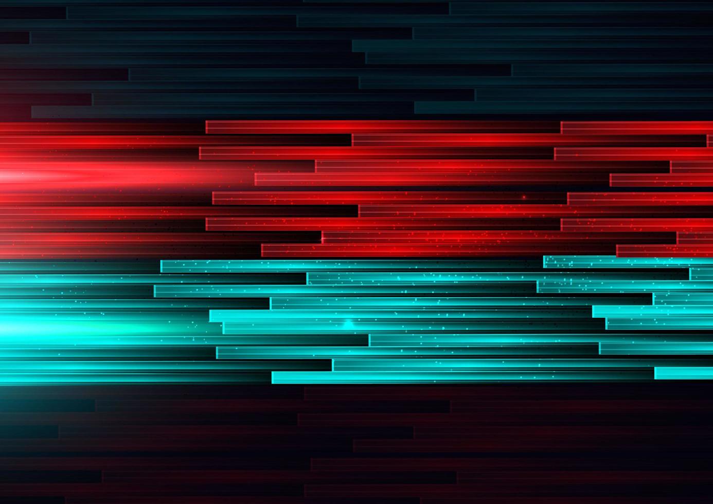 Abstract technology red and blue geometric overlapping hi speed line movement design background. vector