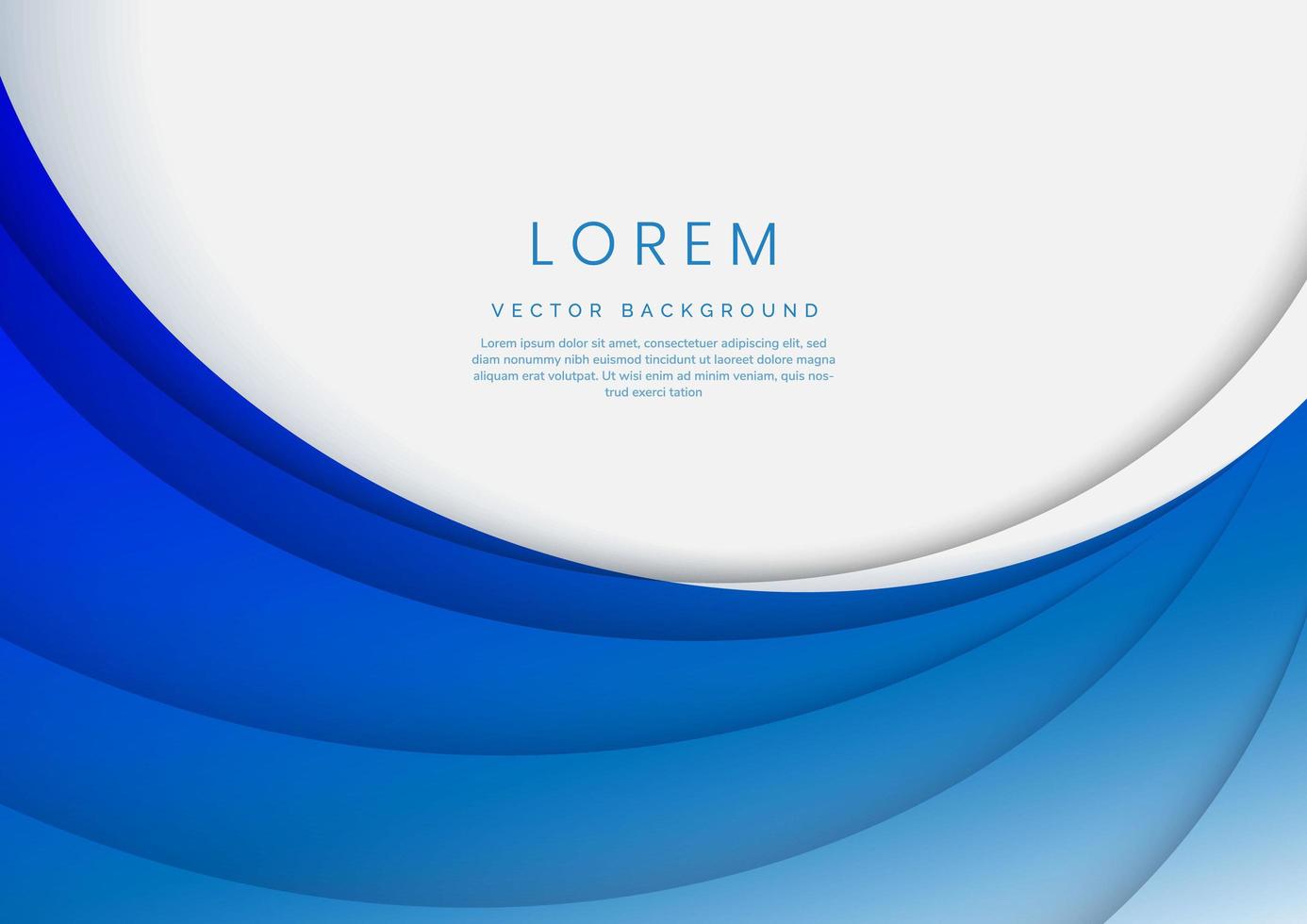 Abstract blue geometric curve overlap layer on white background. vector