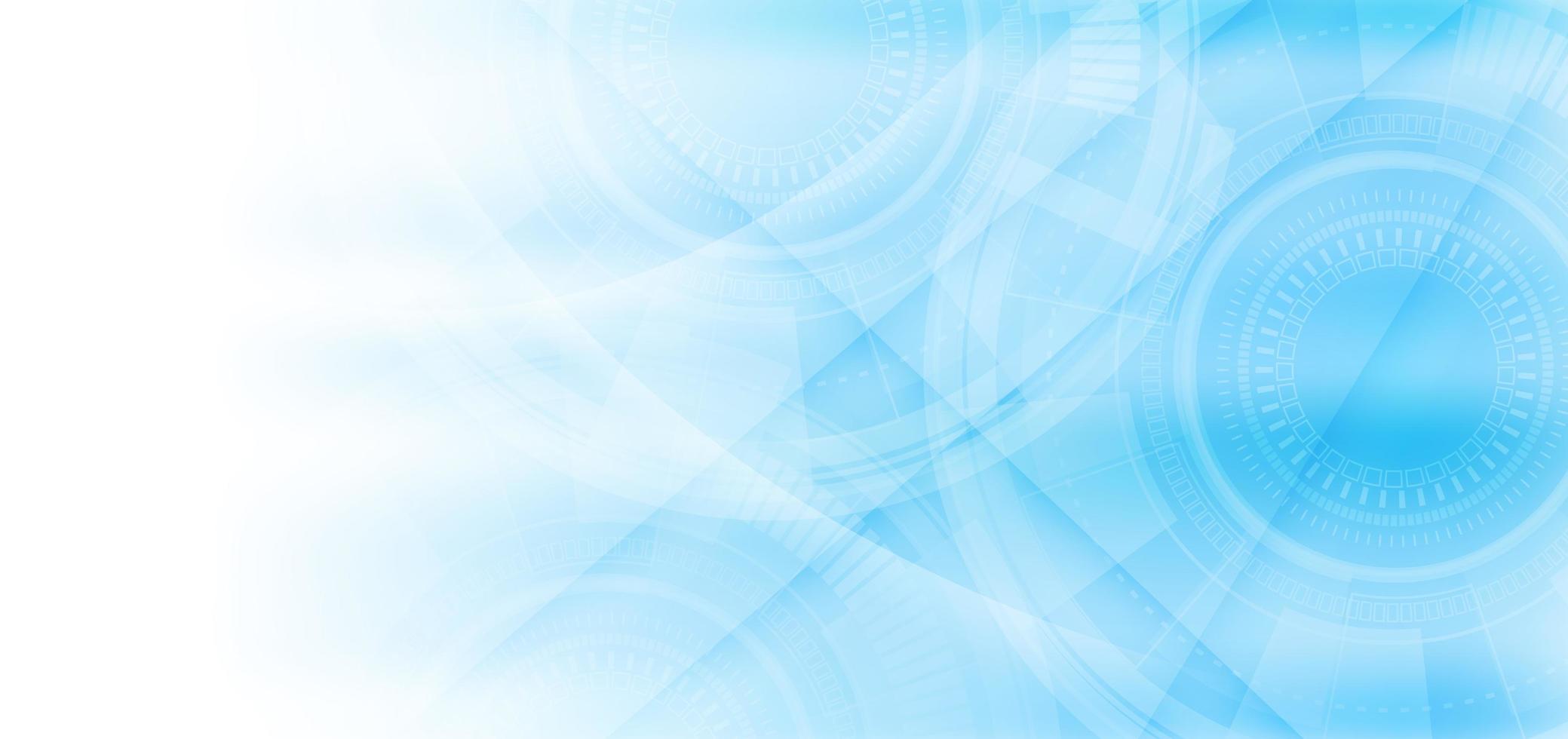 Abstract futuristic technology blue and white background. vector