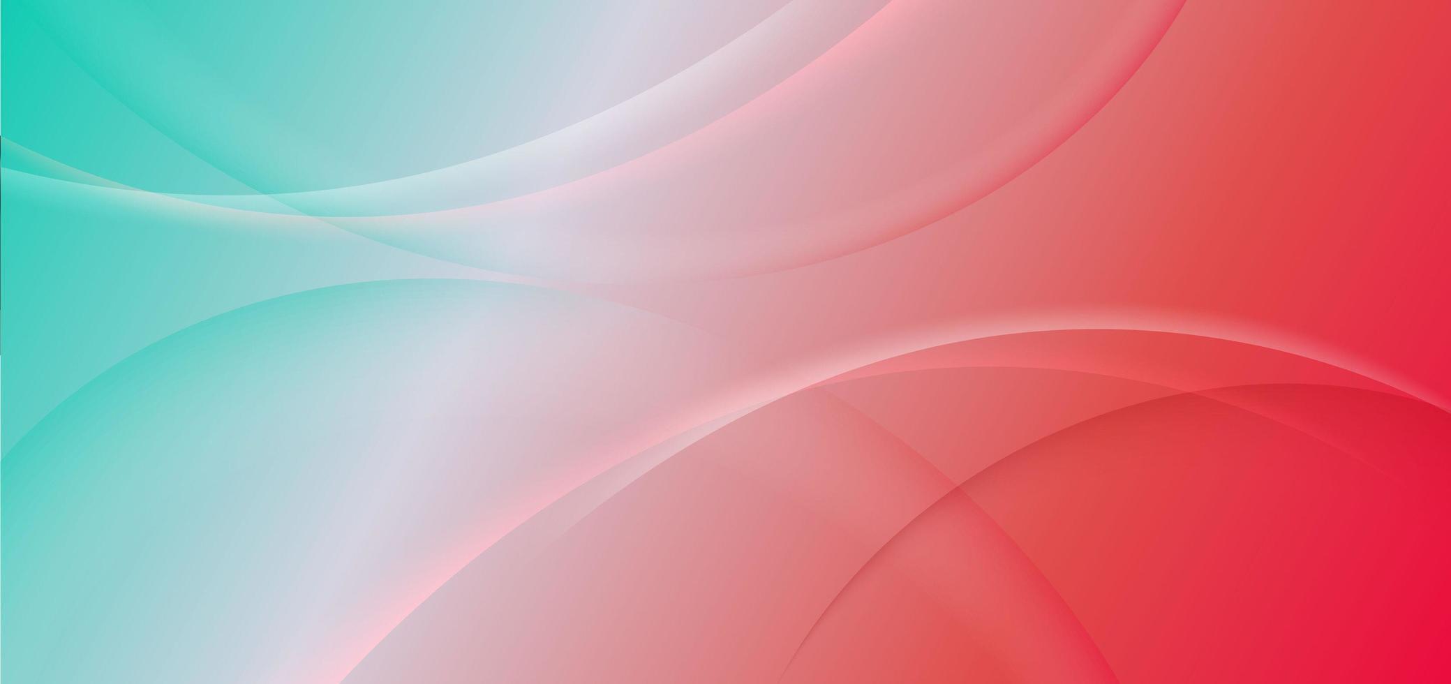 Abstract wave trendy geometric abstract background with soft green and red gradient. vector