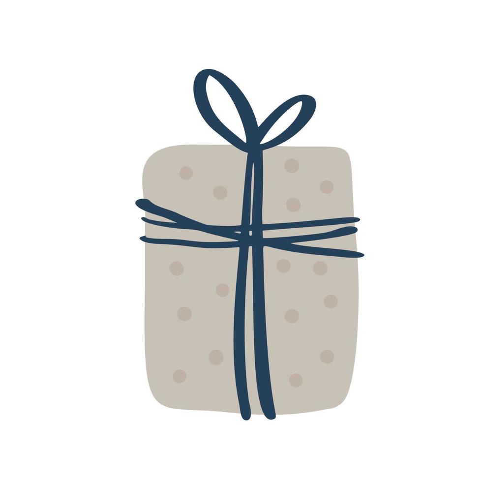 vector dibujado a mano simple de caja de regalo escandinava. linda ilustración de Navidad. elemento para vacaciones de año nuevo, cumpleaños.