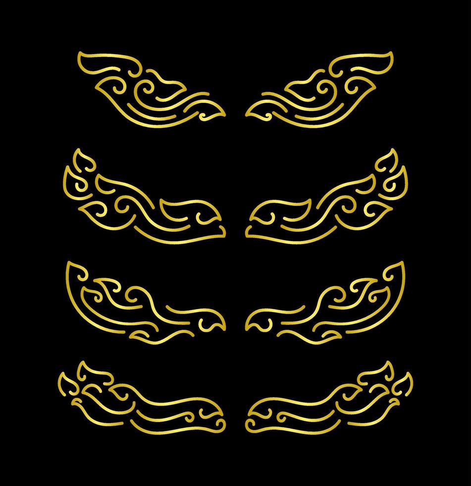 Gold Borders Elements Set Collection, ornament Vector