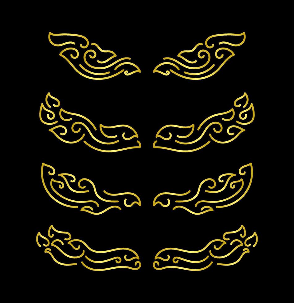 Colección de elementos de bordes dorados, vector de adorno