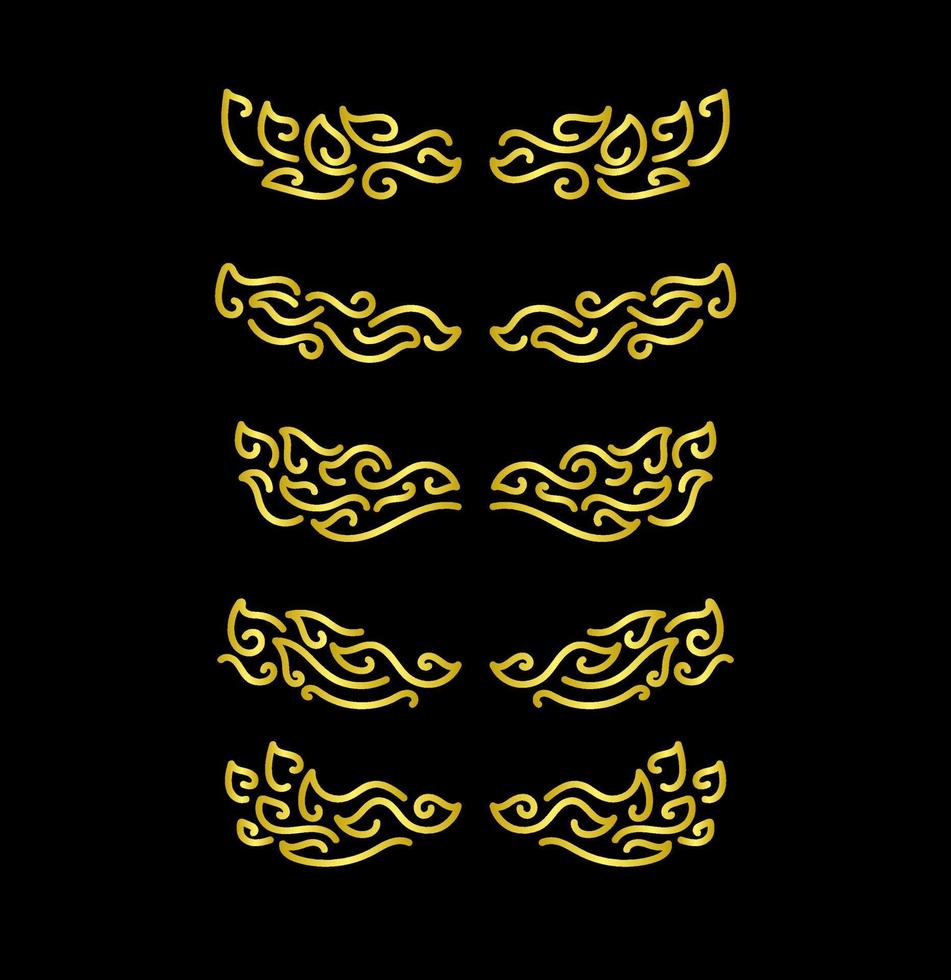 Gold Borders Elements Set Collection, ornament Vector