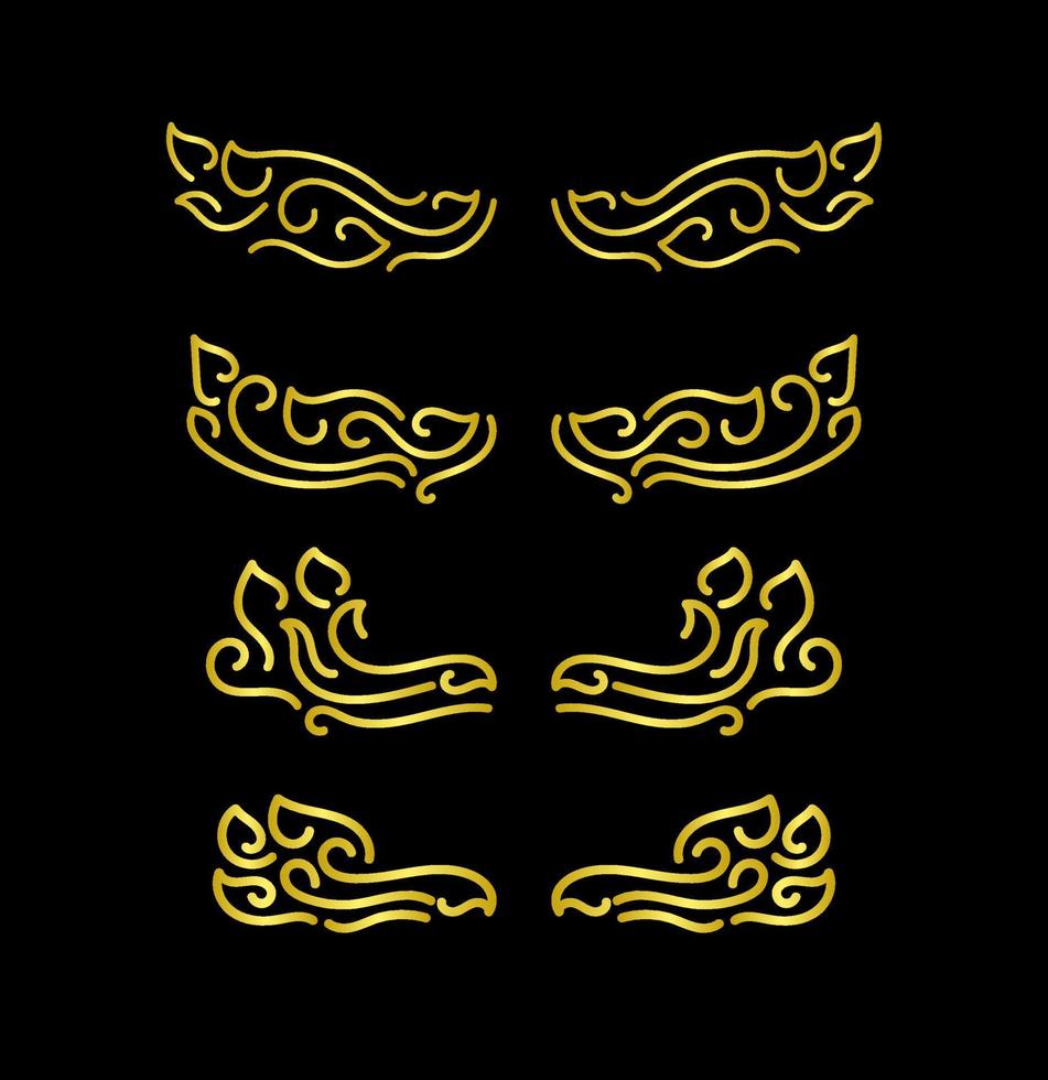 Gold Borders Elements Set Collection, ornament Vector