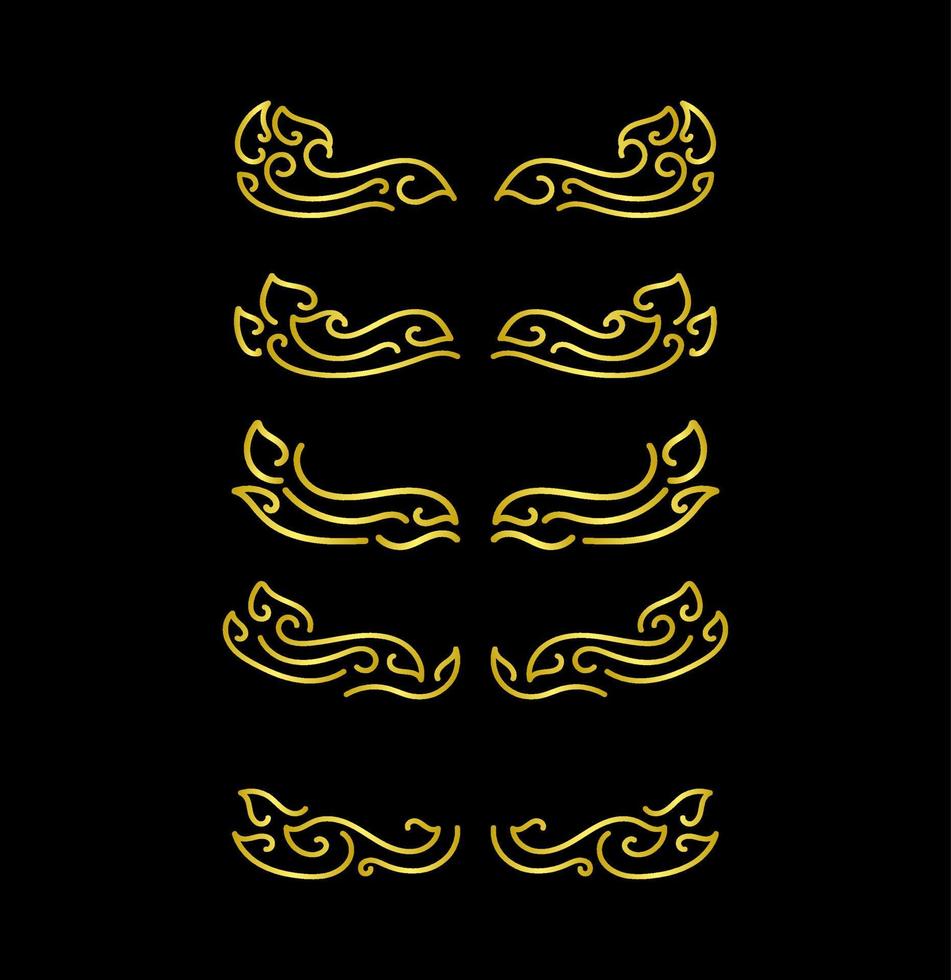 Gold Borders Elements Set Collection, ornament Vector