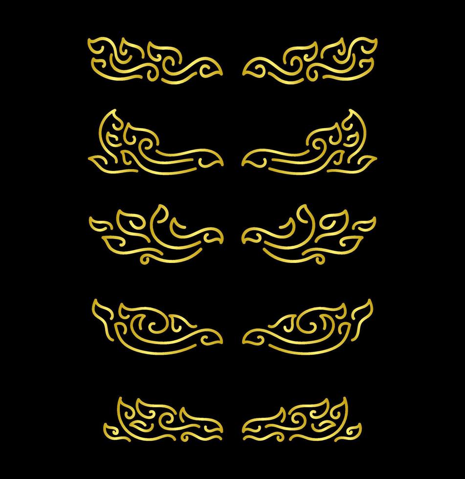 Gold Borders Elements Set Collection, ornament Vector