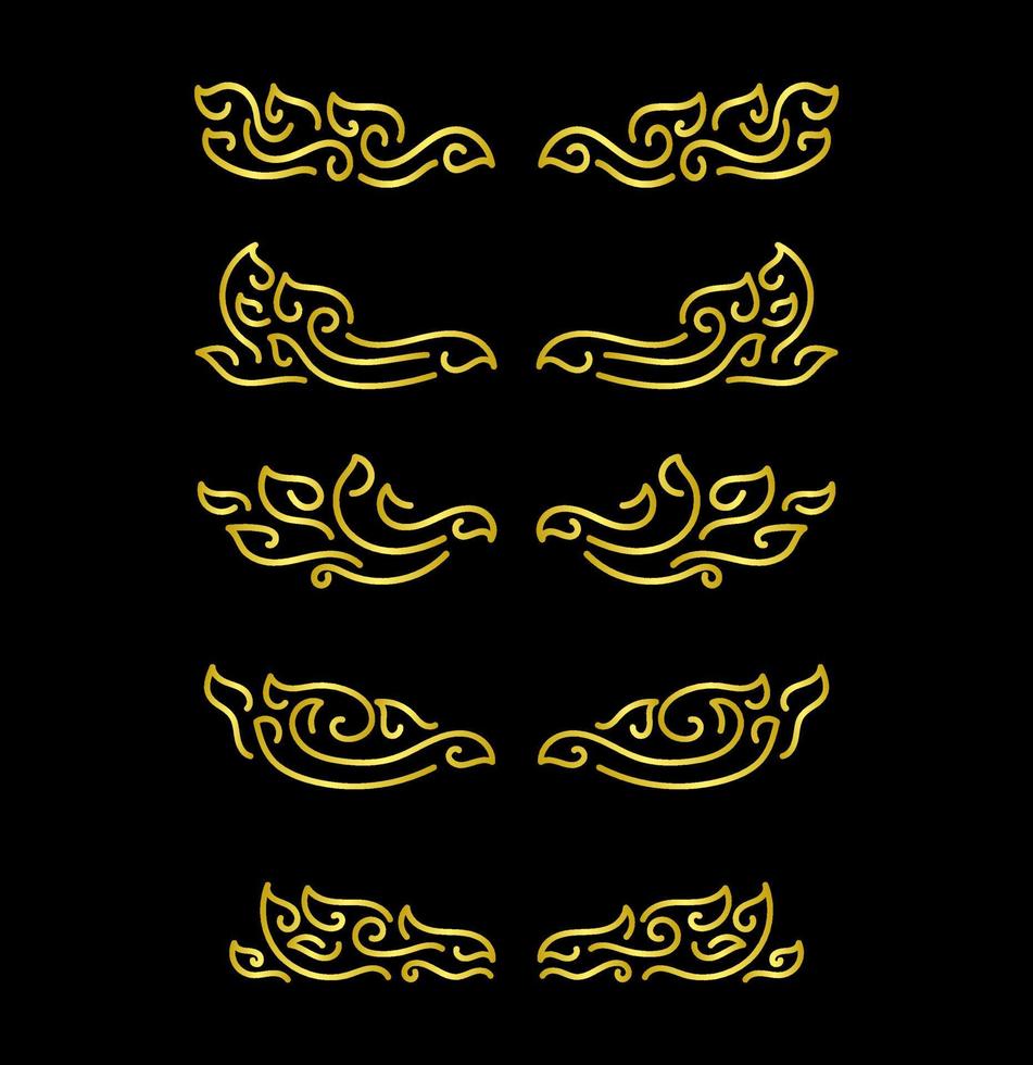 Gold Borders Elements Set Collection, ornament Vector