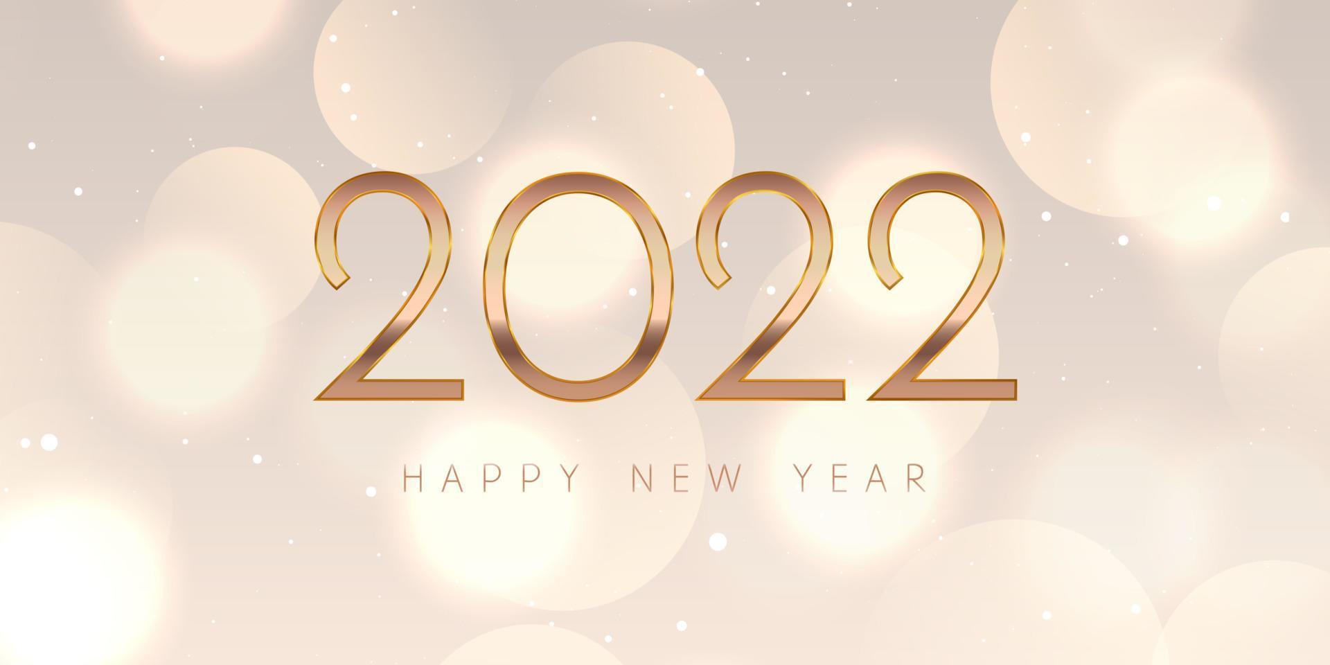 happy new year banner design in rose gold colours vector