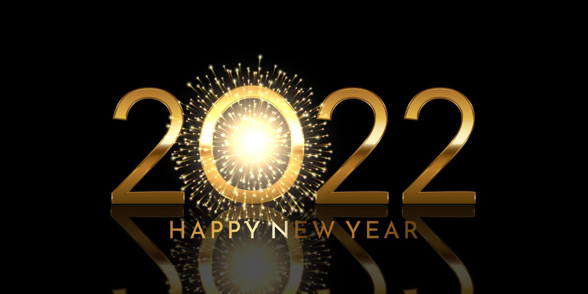 Golden happy new year background with firework design 4673287 Vector ...