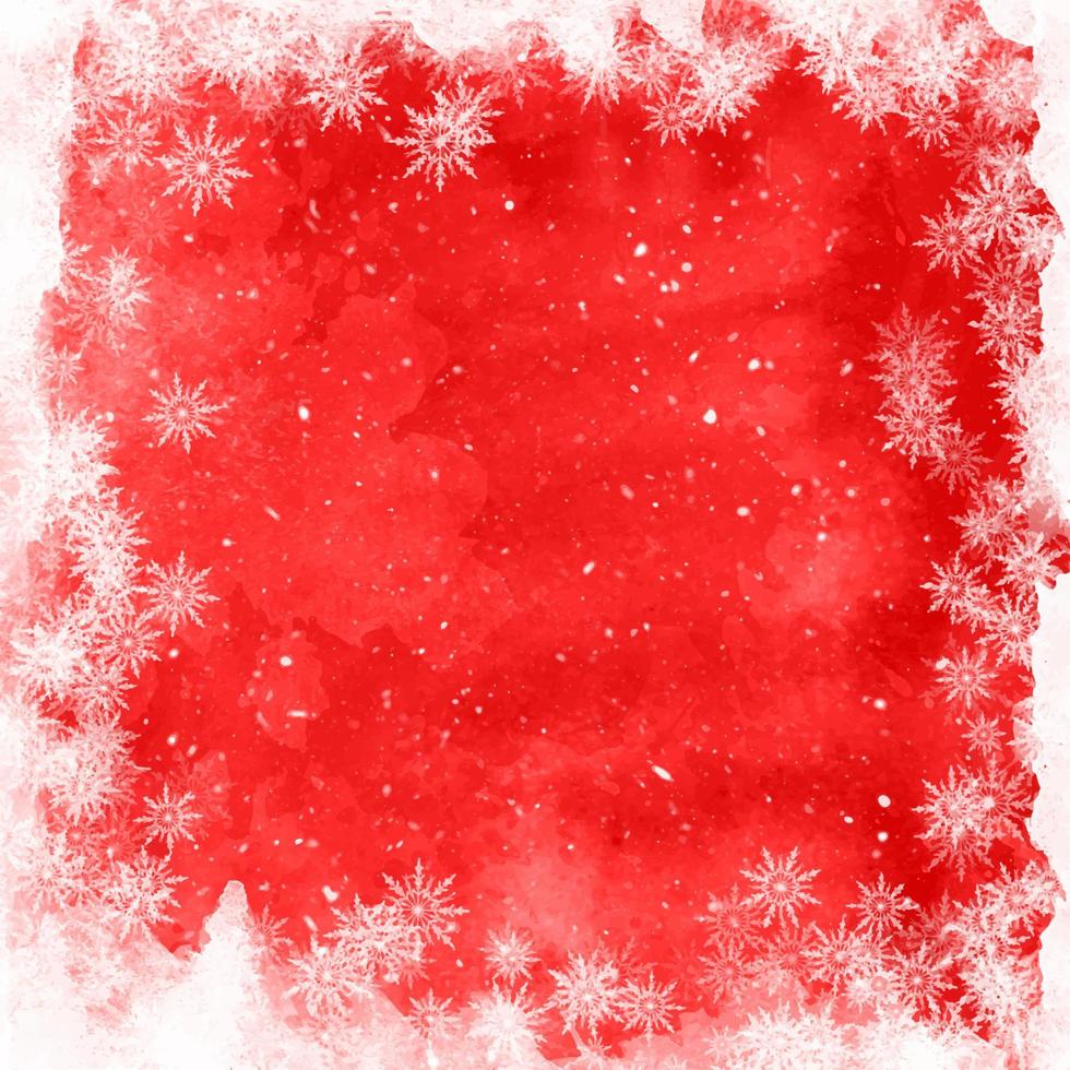 Christmas watercolour snowflake background vector