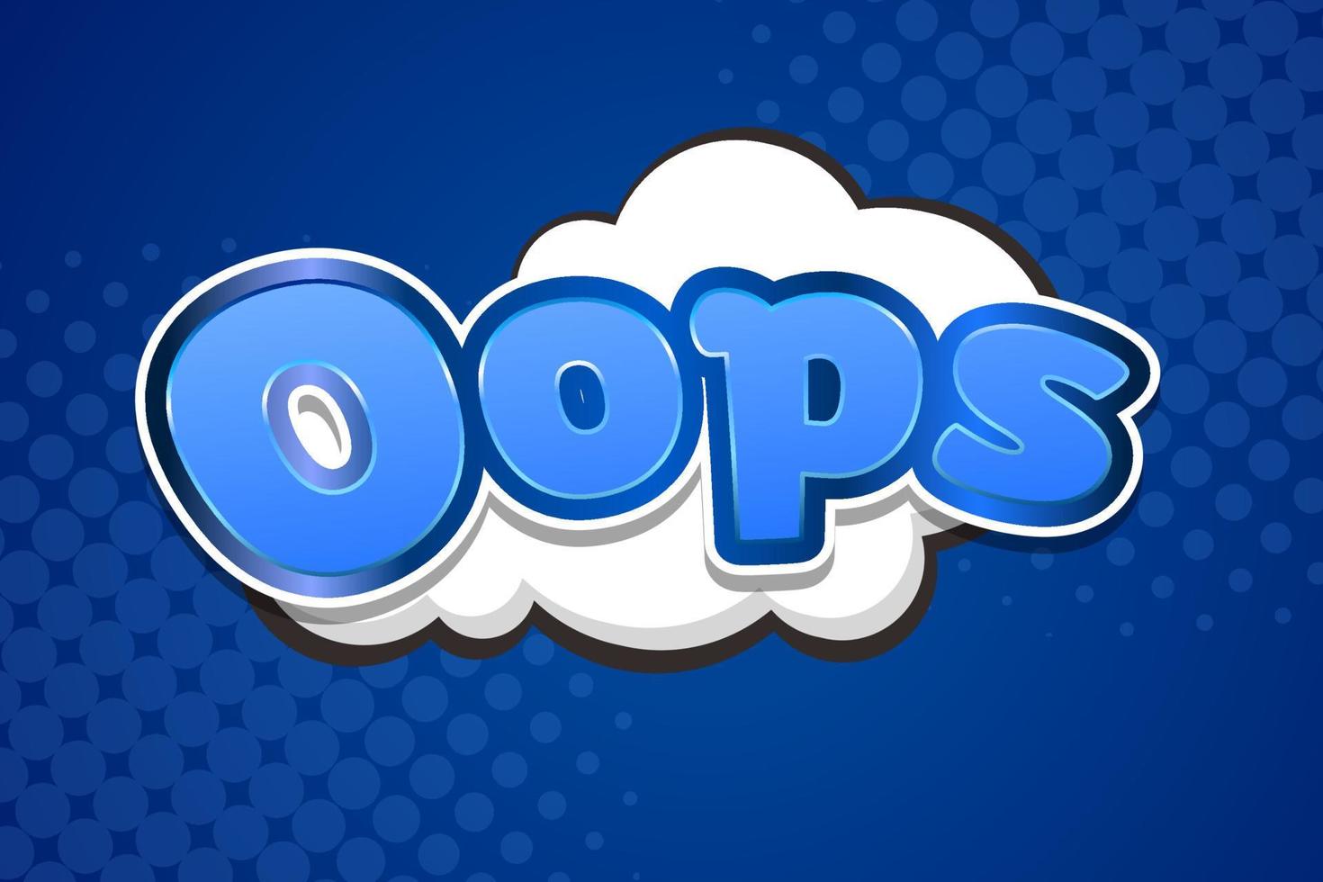 oops comic style with dot halftone background vector