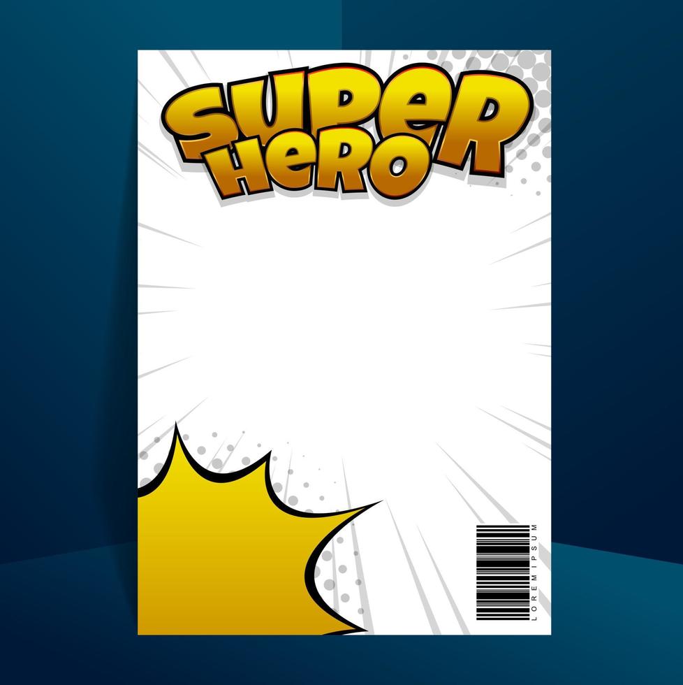 Comic magazine design template with cartoon style element vector