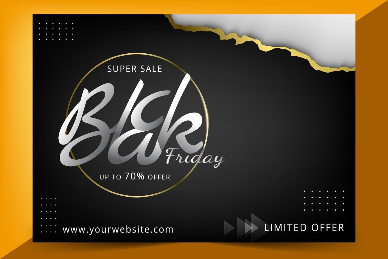 black friday flyer design template with artistic lettering vector