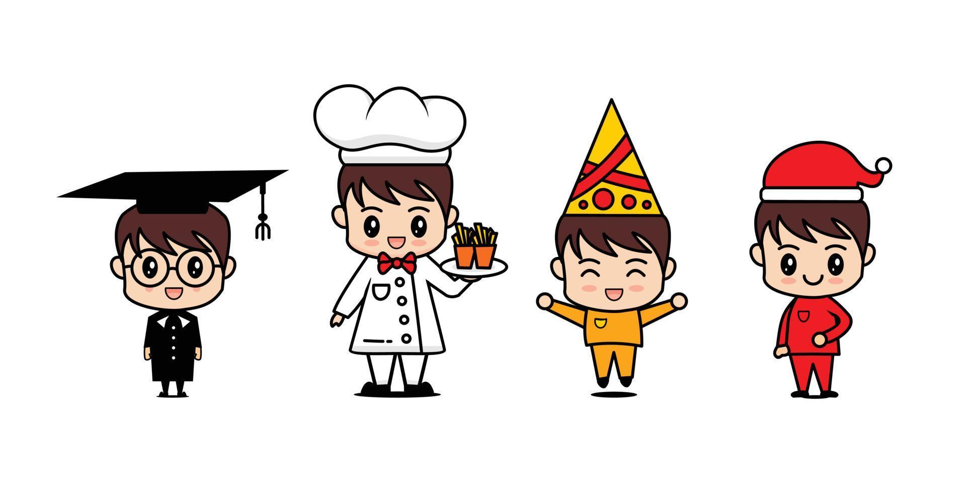 Kids Character Collection With Different Activity vector