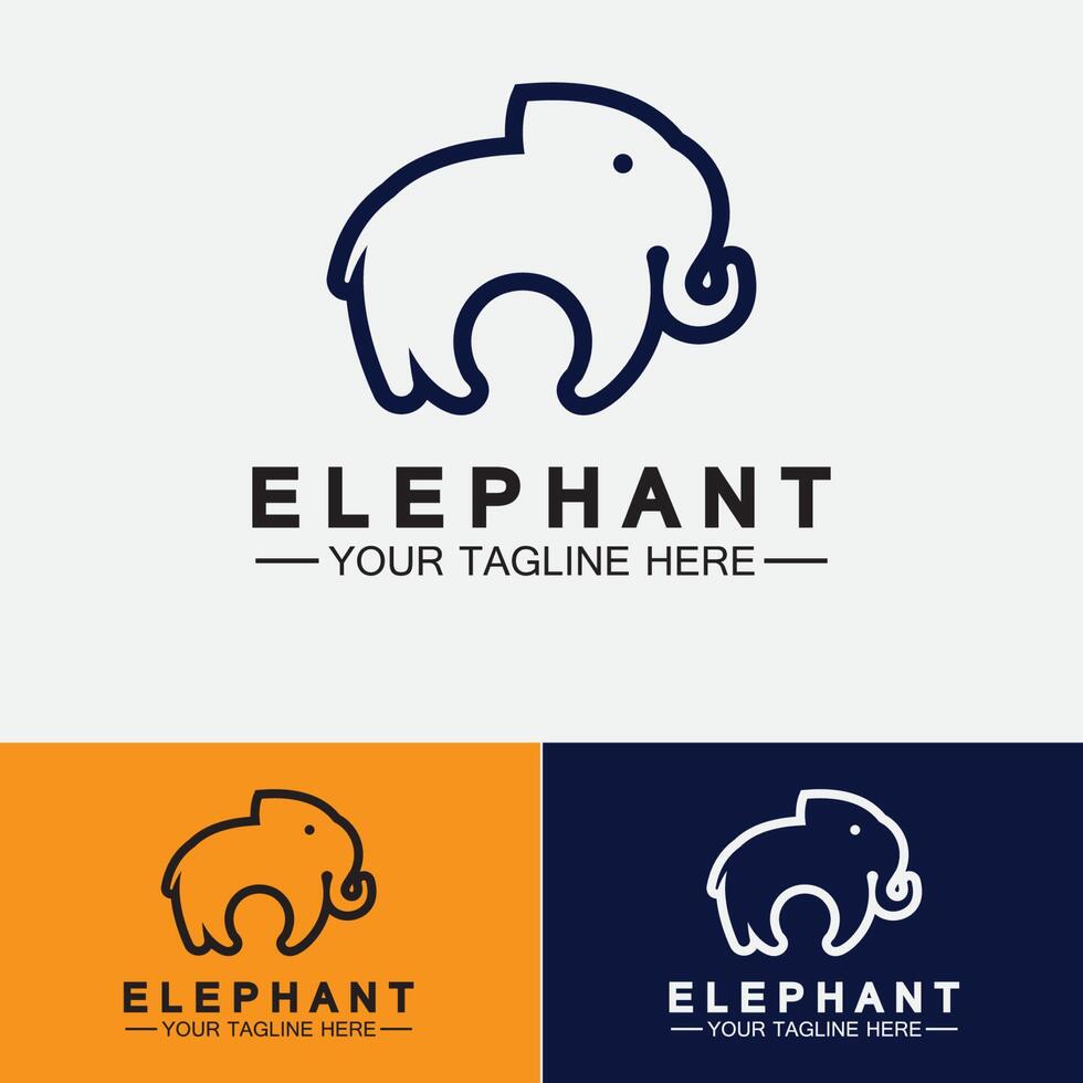 elefante logo vector ilustrador plantilla de diseño